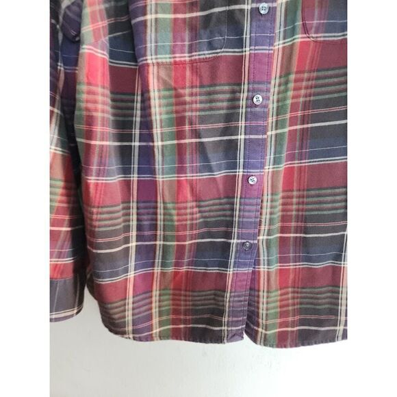 Lauren Ralph Lauren Red/Blue/Green Plaid 100% Cotton Button Up Shirt size 2X - Picture 6 of 9